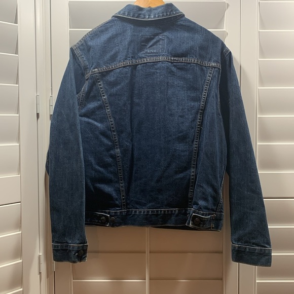 Vintage 90s Gap Men’s Small Dark Blue Jean Jacket - Picture 2 of 6